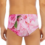 Peony And Rose Print Men's Triangle Swim Briefs