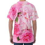 Peony And Rose Print Men's Velvet T-Shirt