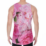 Peony And Rose Print Men's Velvet Tank Top
