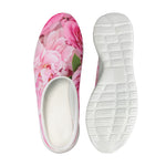 Peony And Rose Print Mesh Casual Shoes