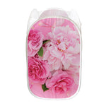 Peony And Rose Print Mesh Laundry Hamper