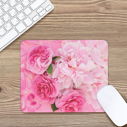 Peony And Rose Print Mouse Pad