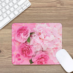 Peony And Rose Print Mouse Pad