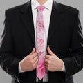 Peony And Rose Print Necktie