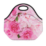 Peony And Rose Print Neoprene Lunch Bag