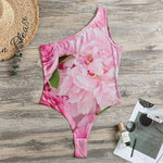 Peony And Rose Print One Shoulder Bodysuit