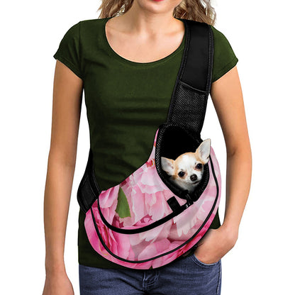 Peony And Rose Print Pet Sling Carrier