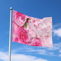 Peony And Rose Print Polyester Flag
