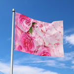 Peony And Rose Print Polyester Flag
