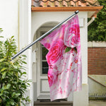 Peony And Rose Print Polyester Flag