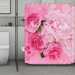 Peony And Rose Print Polyester Shower Curtain