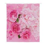 Peony And Rose Print Polyester Shower Curtain
