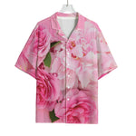 Peony And Rose Print Rayon Hawaiian Shirt