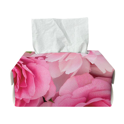 Peony And Rose Print Rectangle Tissue Box Cover