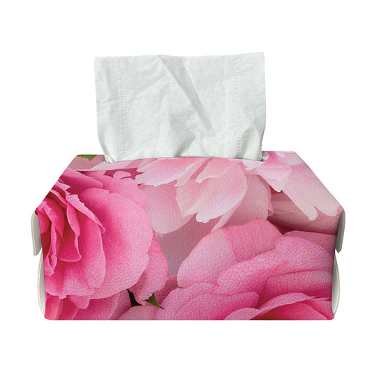 Peony And Rose Print Rectangle Tissue Box Cover
