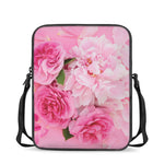 Peony And Rose Print Rectangular Crossbody Bag