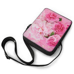 Peony And Rose Print Rectangular Crossbody Bag