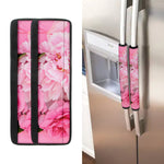 Peony And Rose Print Refrigerator Handle Covers