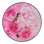 Peony And Rose Print Round Floor Mat
