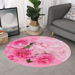 Peony And Rose Print Round Rug