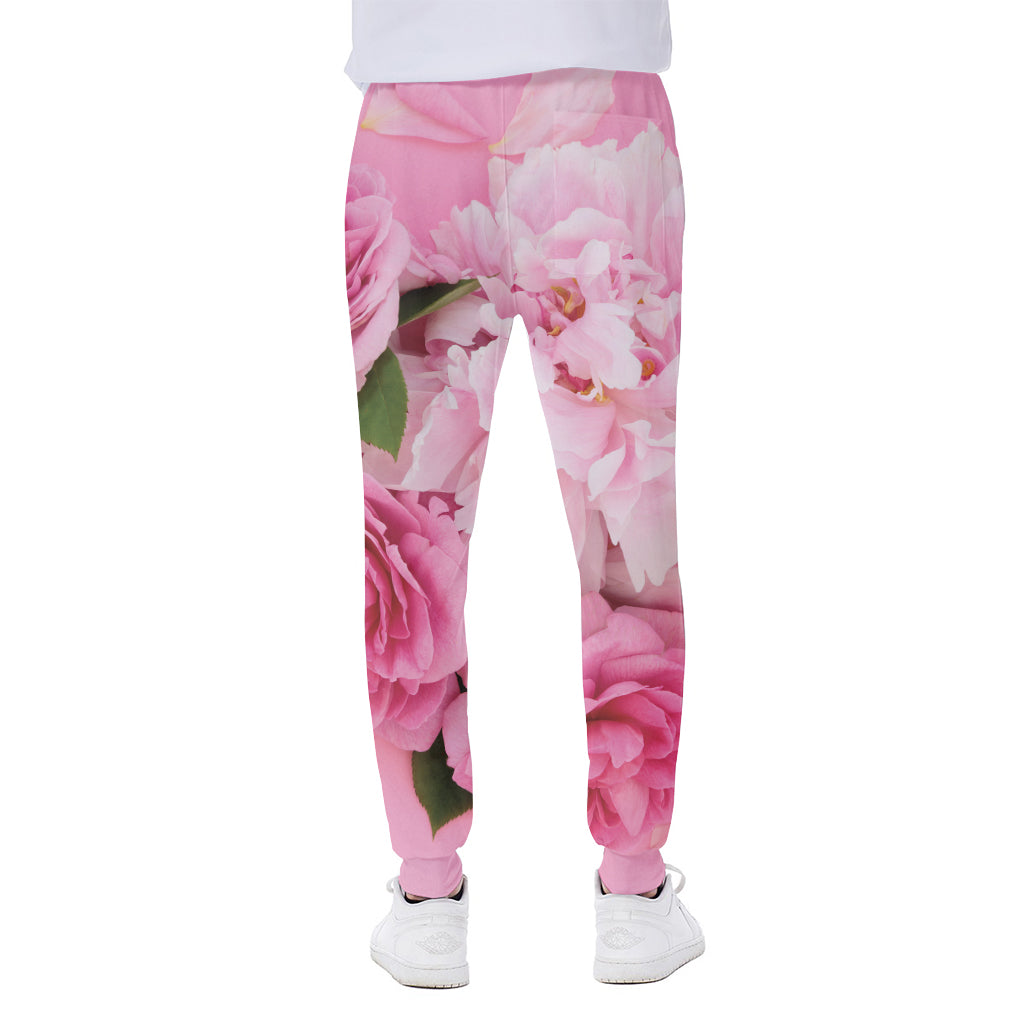 Peony And Rose Print Scuba Joggers
