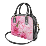 Peony And Rose Print Shoulder Handbag