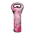 Peony And Rose Print Single Neoprene Wine Tote