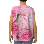 Peony And Rose Print Sleeveless Baseball Jersey