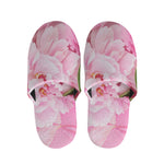Peony And Rose Print Slippers