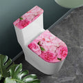 Peony And Rose Print Toilet Lid And Tank Cover Set