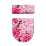 Peony And Rose Print Toilet Lid And Tank Cover Set