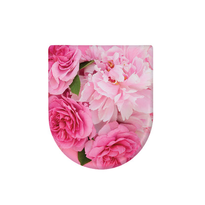Peony And Rose Print Toilet Lid Cover