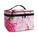 Peony And Rose Print Travel Makeup Bag