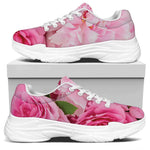 Peony And Rose Print White Chunky Shoes