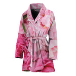 Peony And Rose Print Women's Bathrobe