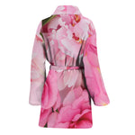 Peony And Rose Print Women's Bathrobe