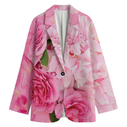 Peony And Rose Print Women's Blazer