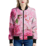 Peony And Rose Print Women's Bomber Jacket