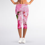 Peony And Rose Print Women's Capri Leggings