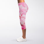 Peony And Rose Print Women's Capri Leggings
