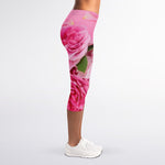 Peony And Rose Print Women's Capri Leggings
