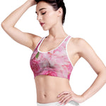 Peony And Rose Print Women's Sports Bra