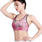 Peony And Rose Print Women's Sports Bra