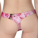 Peony And Rose Print Women's Thong