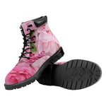 Peony And Rose Print Work Boots