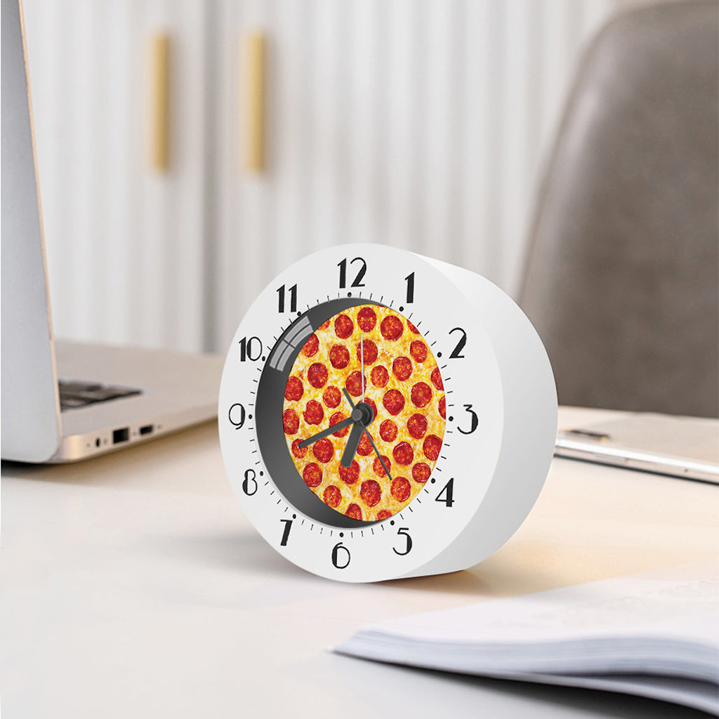 Pepperoni Pizza Print Alarm Clock