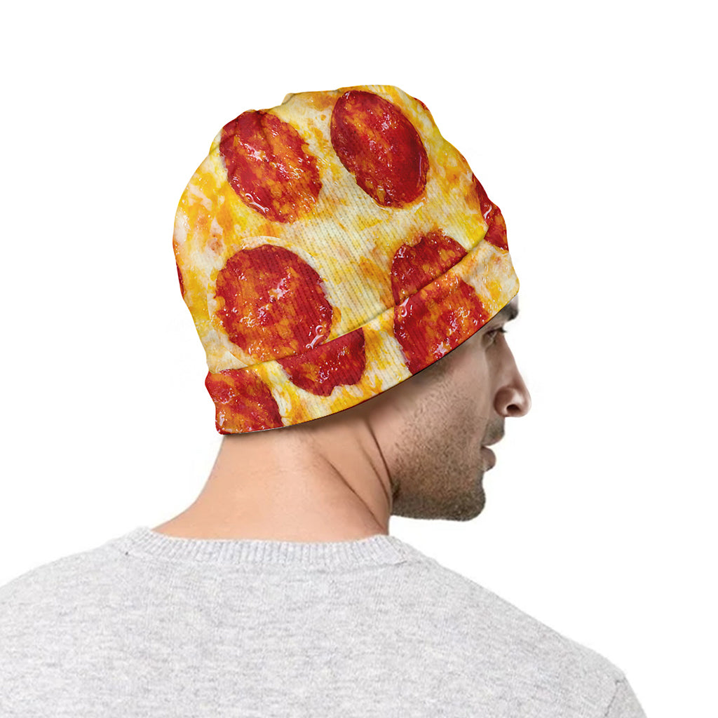 Pepperoni Pizza Print Beanie