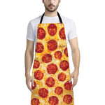 Pepperoni Pizza Print Bib Apron With Pocket