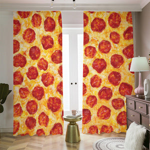 Pepperoni Pizza Print Blackout Pencil Pleat Curtains