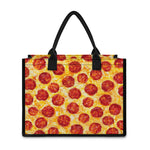 Pepperoni Pizza Print Canvas Tote Bag